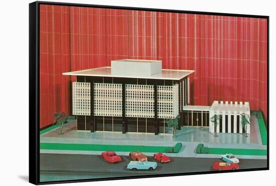 Architectural Model of Building-null-Framed Stretched Canvas