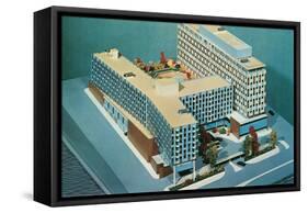 Architectural Model of Building-null-Framed Stretched Canvas