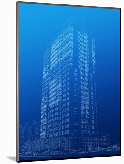 Architectural Sketch of High-Rise Building-katritch-Mounted Art Print