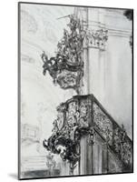 Architectural Study, (1830-1905)-Adolph Menzel-Mounted Giclee Print