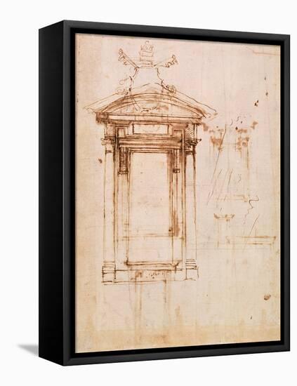 Architectural Study-Michelangelo Buonarroti-Framed Stretched Canvas