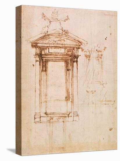 Architectural Study-Michelangelo Buonarroti-Stretched Canvas