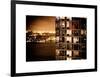 Architecture and Building in Downtown Manhattan by Night-Philippe Hugonnard-Framed Art Print