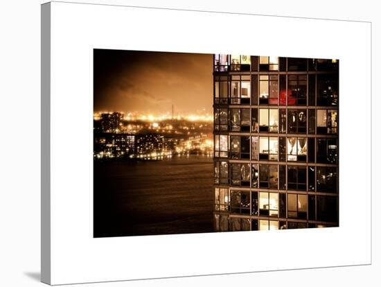 Architecture and Building in Downtown Manhattan by Night-Philippe Hugonnard-Stretched Canvas