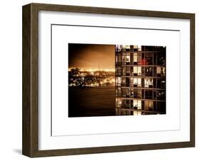 Architecture and Building in Downtown Manhattan by Night-Philippe Hugonnard-Framed Art Print