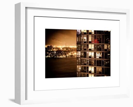 Architecture and Building in Downtown Manhattan by Night-Philippe Hugonnard-Framed Art Print