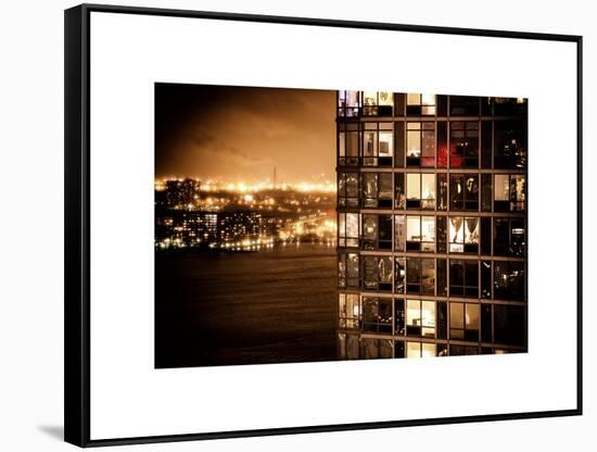 Architecture and Building in Downtown Manhattan by Night-Philippe Hugonnard-Framed Stretched Canvas