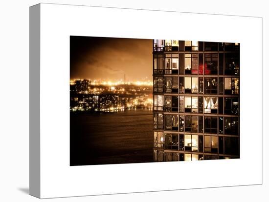 Architecture and Building in Downtown Manhattan by Night-Philippe Hugonnard-Stretched Canvas