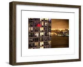 Architecture and Building in Downtown Manhattan by Night-Philippe Hugonnard-Framed Art Print