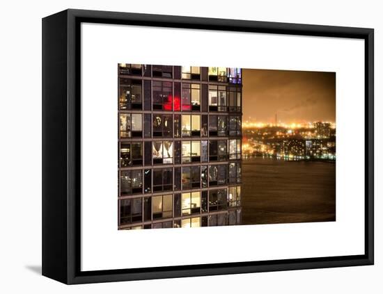 Architecture and Building in Downtown Manhattan by Night-Philippe Hugonnard-Framed Stretched Canvas