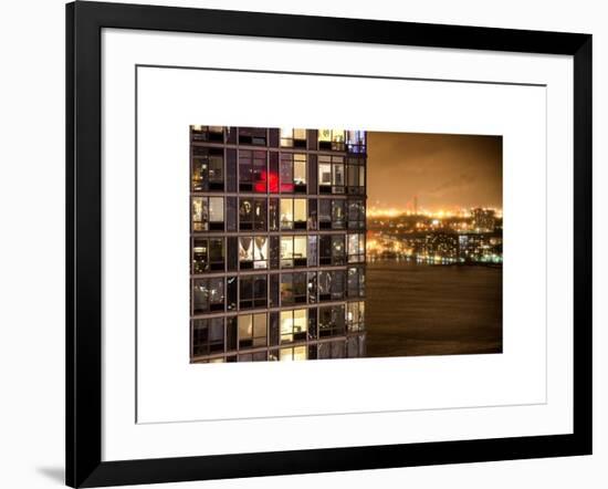 Architecture and Building in Downtown Manhattan by Night-Philippe Hugonnard-Framed Art Print