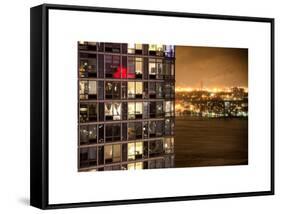 Architecture and Building in Downtown Manhattan by Night-Philippe Hugonnard-Framed Stretched Canvas