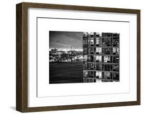 Architecture and Building in Downtown Manhattan by Night-Philippe Hugonnard-Framed Art Print