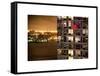 Architecture and Building in Downtown Manhattan by Night-Philippe Hugonnard-Framed Stretched Canvas