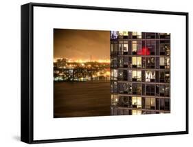 Architecture and Building in Downtown Manhattan by Night-Philippe Hugonnard-Framed Stretched Canvas