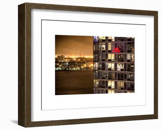 Architecture and Building in Downtown Manhattan by Night-Philippe Hugonnard-Framed Art Print