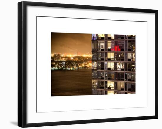 Architecture and Building in Downtown Manhattan by Night-Philippe Hugonnard-Framed Art Print