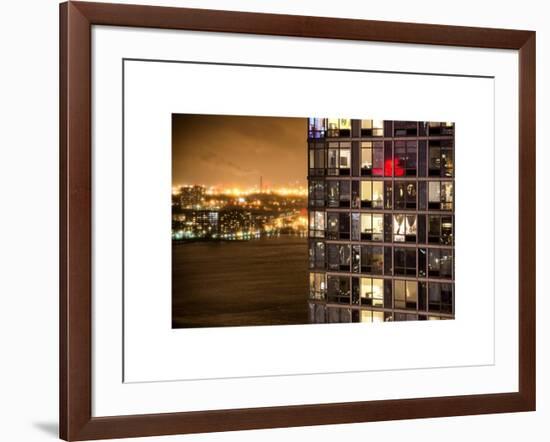 Architecture and Building in Downtown Manhattan by Night-Philippe Hugonnard-Framed Art Print