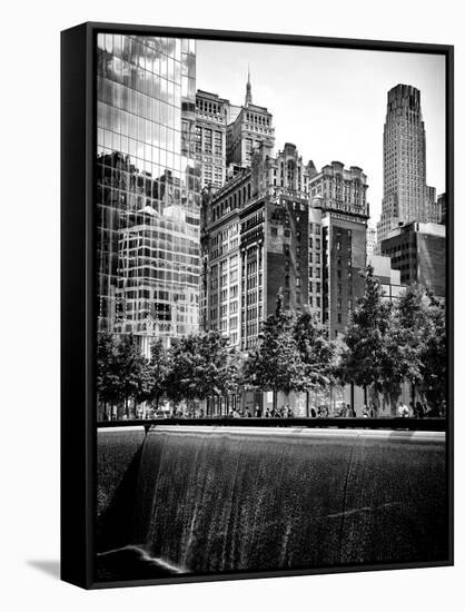 Architecture and Buildings, 9/11 Memorial, 1Wtc, Manhattan, NYC, USA, Black and White Photography-Philippe Hugonnard-Framed Stretched Canvas