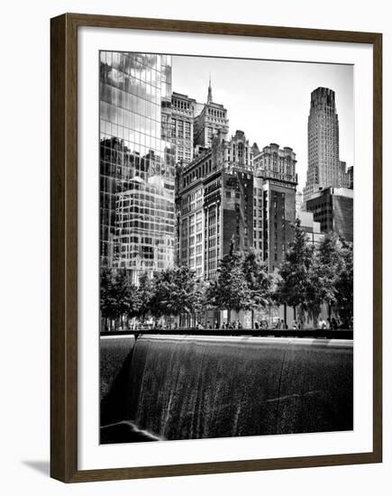 Architecture and Buildings, 9/11 Memorial, 1Wtc, Manhattan, NYC, USA, Black and White Photography-Philippe Hugonnard-Framed Premium Photographic Print