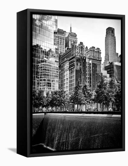 Architecture and Buildings, 9/11 Memorial, 1Wtc, Manhattan, NYC, USA, Black and White Photography-Philippe Hugonnard-Framed Stretched Canvas