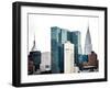 Architecture and Buildings, Empire State Building and Chrysler Building Tops, Manhattan, NYC, US-Philippe Hugonnard-Framed Premium Photographic Print