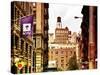 Architecture and Buildings, Greenwich Village, Nyu Flag, Manhattan, New York City, US, Art Colors-Philippe Hugonnard-Stretched Canvas