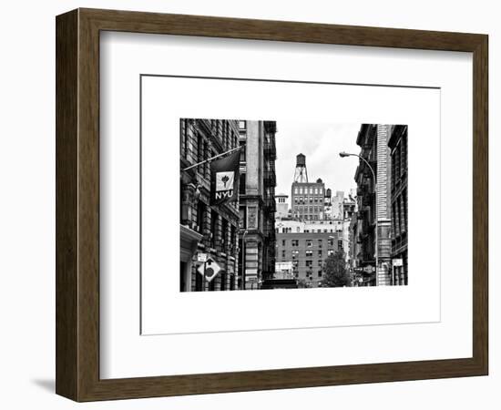 Architecture and Buildings, Greenwich Village, Nyu Flag, Manhattan, NYC, White Frame-Philippe Hugonnard-Framed Art Print