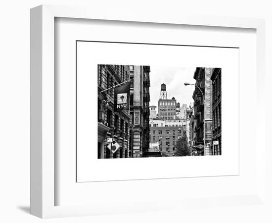 Architecture and Buildings, Greenwich Village, Nyu Flag, Manhattan, NYC, White Frame-Philippe Hugonnard-Framed Art Print