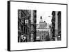 Architecture and Buildings, Greenwich Village, Nyu Flag, Manhattan, NYC, White Frame-Philippe Hugonnard-Framed Stretched Canvas