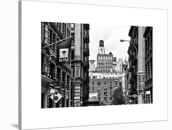 Architecture and Buildings, Greenwich Village, Nyu Flag, Manhattan, NYC, White Frame-Philippe Hugonnard-Stretched Canvas