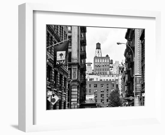 Architecture and Buildings, Greenwich Village, Nyu Flag, Manhattan, NYC-Philippe Hugonnard-Framed Photographic Print