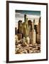 Architecture and Buildings in Downtown Manhattan-Philippe Hugonnard-Framed Art Print