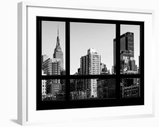 Architecture and Buildings Manhattan - the Empire State Building and New Yorker Hotel-Philippe Hugonnard-Framed Photographic Print