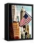 Architecture and Buildings, Skyscrapers View, American Flag, Midtown Manhattan, NYC, US, USA-Philippe Hugonnard-Framed Stretched Canvas