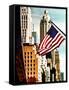 Architecture and Buildings, Skyscrapers View, American Flag, Midtown Manhattan, NYC, US, USA-Philippe Hugonnard-Framed Stretched Canvas