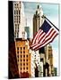 Architecture and Buildings, Skyscrapers View, American Flag, Midtown Manhattan, NYC, US, USA-Philippe Hugonnard-Mounted Photographic Print