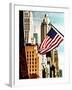 Architecture and Buildings, Skyscrapers View, American Flag, Midtown Manhattan, NYC, US, USA-Philippe Hugonnard-Framed Premium Photographic Print