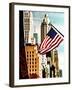 Architecture and Buildings, Skyscrapers View, American Flag, Midtown Manhattan, NYC, US, USA-Philippe Hugonnard-Framed Premium Photographic Print