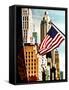 Architecture and Buildings, Skyscrapers View, American Flag, Midtown Manhattan, NYC, US, USA-Philippe Hugonnard-Framed Stretched Canvas