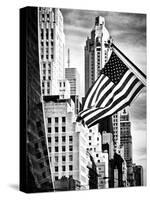 Architecture and Buildings, Skyscrapers View, American Flag, Midtown Manhattan, NYC, USA-Philippe Hugonnard-Stretched Canvas