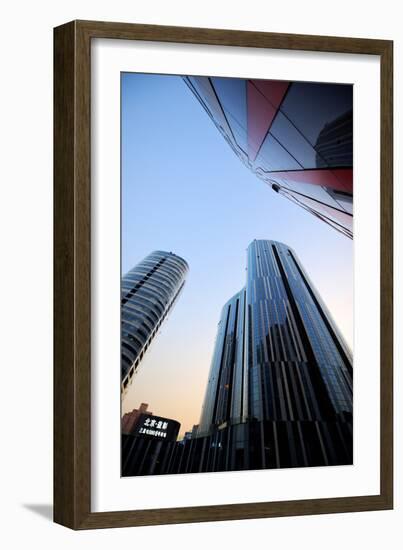 Architecture at Dusk at Sanlitun Soho, Beijing, China, Asia-Andy Brandl-Framed Photographic Print