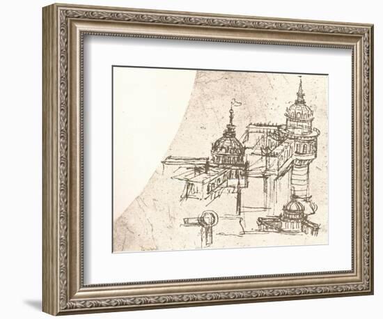 Architecture for castles, c1472-c1519 (1883)-Leonardo Da Vinci-Framed Giclee Print