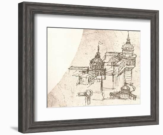 Architecture for castles, c1472-c1519 (1883)-Leonardo Da Vinci-Framed Giclee Print