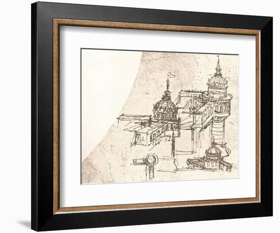 Architecture for castles, c1472-c1519 (1883)-Leonardo Da Vinci-Framed Giclee Print