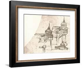 Architecture for castles, c1472-c1519 (1883)-Leonardo Da Vinci-Framed Giclee Print