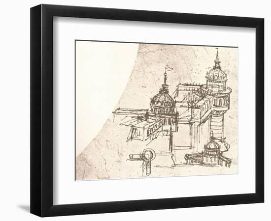 Architecture for castles, c1472-c1519 (1883)-Leonardo Da Vinci-Framed Giclee Print