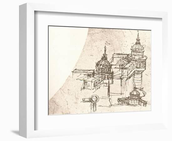 Architecture for castles, c1472-c1519 (1883)-Leonardo Da Vinci-Framed Giclee Print