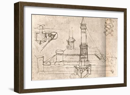 Architecture for castles, c1472-c1519 (1883)-Leonardo Da Vinci-Framed Giclee Print