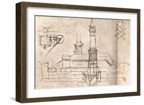 Architecture for castles, c1472-c1519 (1883)-Leonardo Da Vinci-Framed Giclee Print